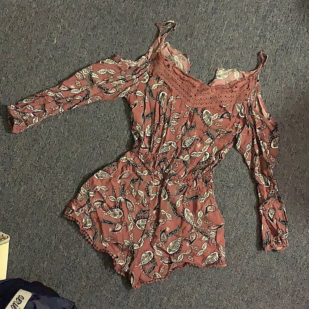Printed short romper